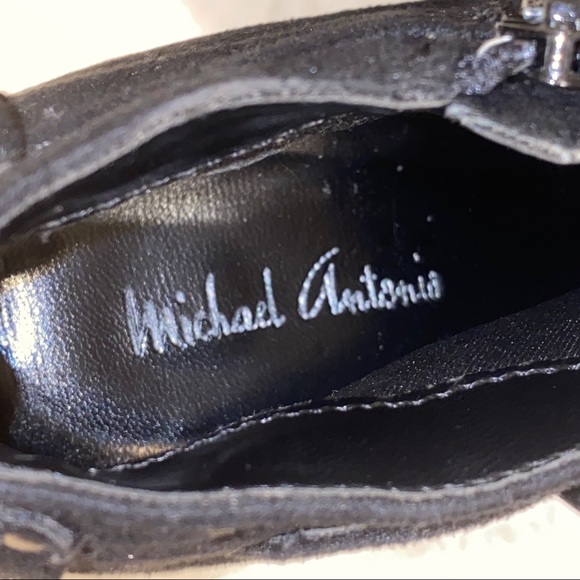 Michael Antonio Black Suede Booties Ankle Boots - Picture 9 of 9